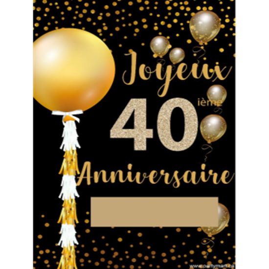 Picture of 40th - LAWN YARD SIGN - 40TH SPARKLING "WRITE A NAME" FRENCH