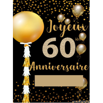 Image de 60th - LAWN YARD SIGN - 60TH SPARKLING "WRITE A NAME" FRENCH