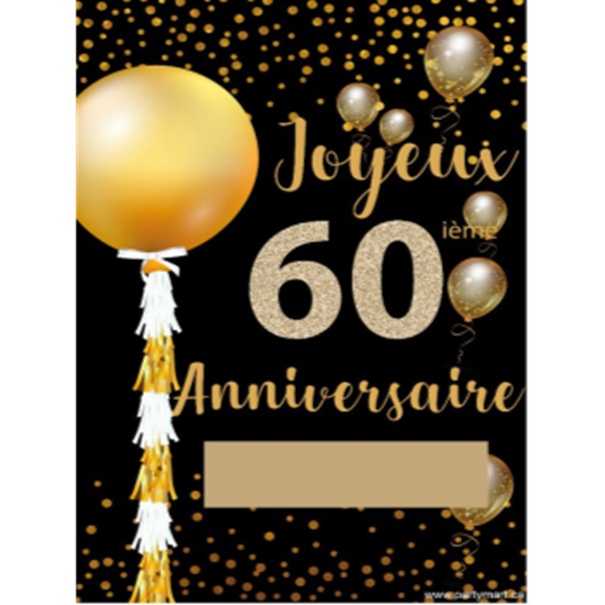 Picture of 60th - LAWN YARD SIGN - 60TH SPARKLING "WRITE A NAME" FRENCH