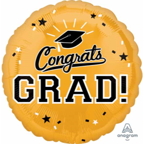 Image sur 18'' FOIL - SCHOOL COLORS GRAD - GOLD 