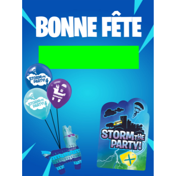 Picture of LAWN YARD SIGN - ANY BIRTHDAY - BATTLE ROYAL "INSPIRED BY FORTNITE" LIME "WRITE A NAME" - FRENCH