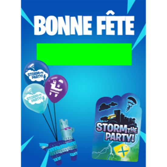 Image sur LAWN YARD SIGN - ANY BIRTHDAY - BATTLE ROYAL "INSPIRED BY FORTNITE" LIME "WRITE A NAME" - FRENCH