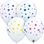 Image de HELIUM FILLED SINGLE 11" BALLOON - PRINTED - POLKA DOTS ON WHITE