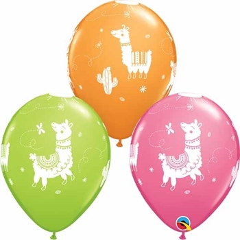 Picture of HELIUM FILLED SINGLE 11" BALLOON - PRINTED -  LLAMA