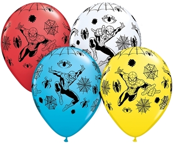 Image de HELIUM FILLED SINGLE 11" BALLOON - PRINTED -  LICENSE - SPIDER MAN