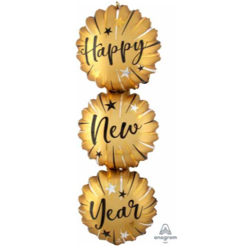 Image de HAPPY NEW YEAR SATIN BURST SUPER SHAPE