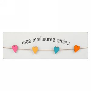 Image de WALL PLAQUE WITH HEART PINS - AMIES