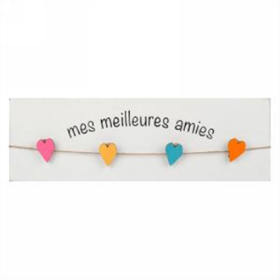 Image sur WALL PLAQUE WITH HEART PINS - AMIES