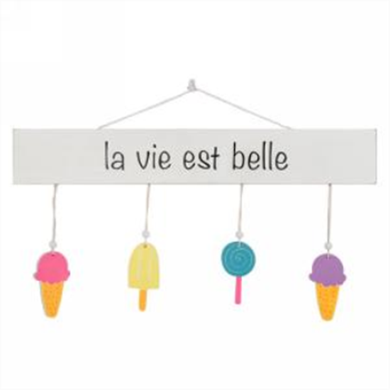 Image sur HANGING PLAQUE - LA VIE EST BELLE