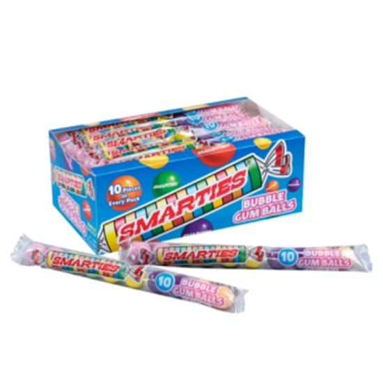 Image sur 1 PACK GUMBALL TUBE - SMARTIES - 10CT