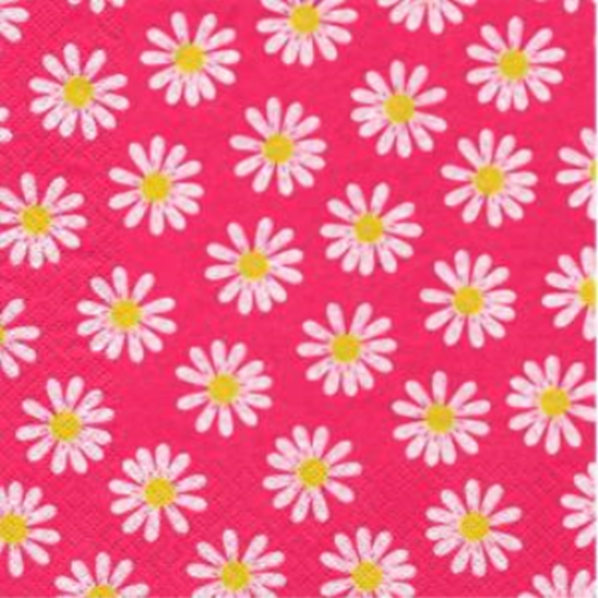 Picture of DAISIES ON FUCHSIA - LUNCHEON NAPKINS