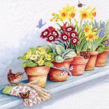 Picture of GARDENING FLOWER PLANTS - LUNCHEON NAPKINS