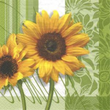 Picture of SUNFLOWERS ON GREEN - LUNCHEON NAPKINS