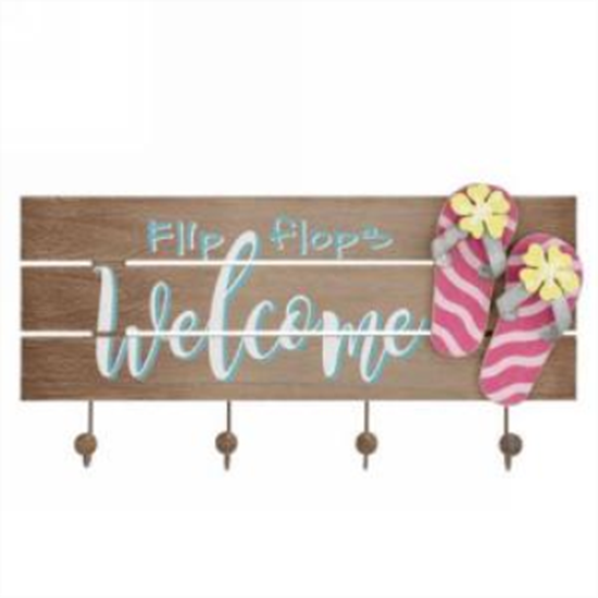 Picture of DECOR - WELCOME FLIP FLOPS WALL HOOK PLAQUE