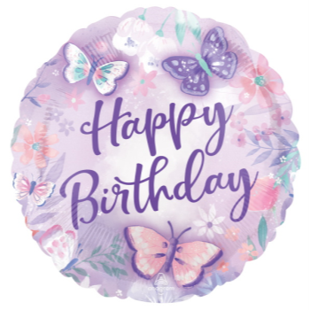 Image de 18" FOIL - FLUTTERS BIRTHDAY