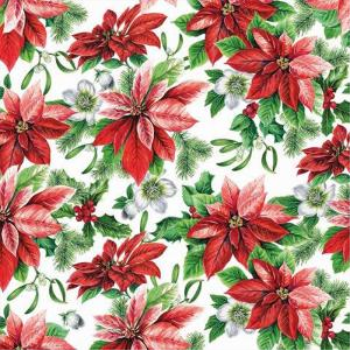Picture of TABLEWARE - POINSETTIA LUNCHEON NAPKINS