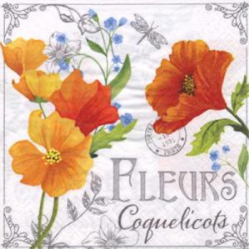 Picture of FLEURS COQUELICOTS - LUNCHEON NAPKINS