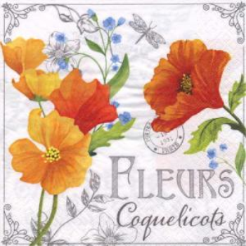 Image de FLEURS COQUELICOTS - LUNCHEON NAPKINS