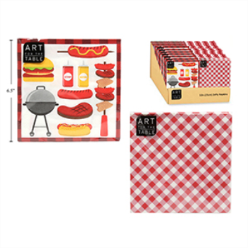 Image de RED GINGHAM/BBQ LUNCHEON NAPKINS