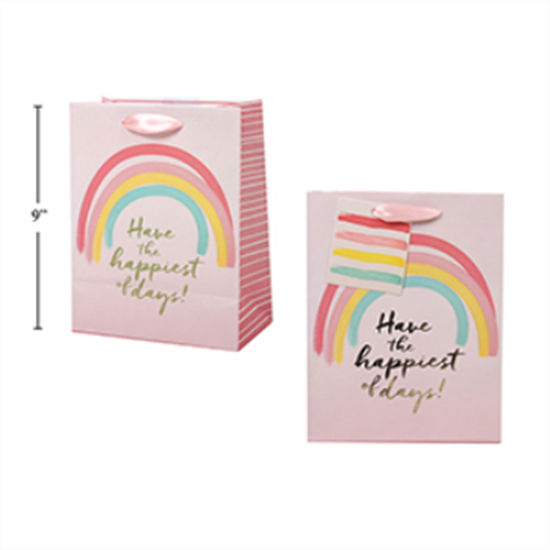 Picture of RAINBOW GIFT BAG HAVE THE HAPPIEST DAY - MEDIUM