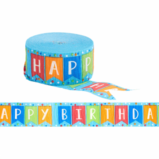 Picture of HAPPY BIRTHDAY BLUE STREAMERS 81'