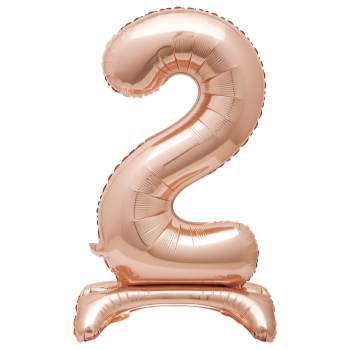 Image de 30" STANDING NUMBER BALLOON - 2 ROSE GOLD ( AIR FILLED )