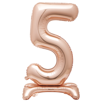 Image de 30" STANDING NUMBER BALLOON - 5 ROSE GOLD ( AIR FILLED )