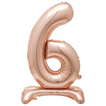 Image de 30" STANDING NUMBER BALLOON - 6 ROSE GOLD ( AIR FILLED )