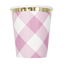 Picture of TABLEWARE - 1st BIRTHDAY PINK GINGHAM - 9oz CUPS