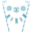 Picture of DECOR - 1st BIRTHDAY BLUE GINGHAM - CAKE TOPPER