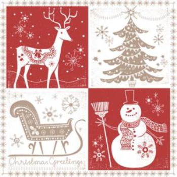 Picture of TABLEWARE - CHRISTMAS PATCHWORK LUNCHEON NAPKINS