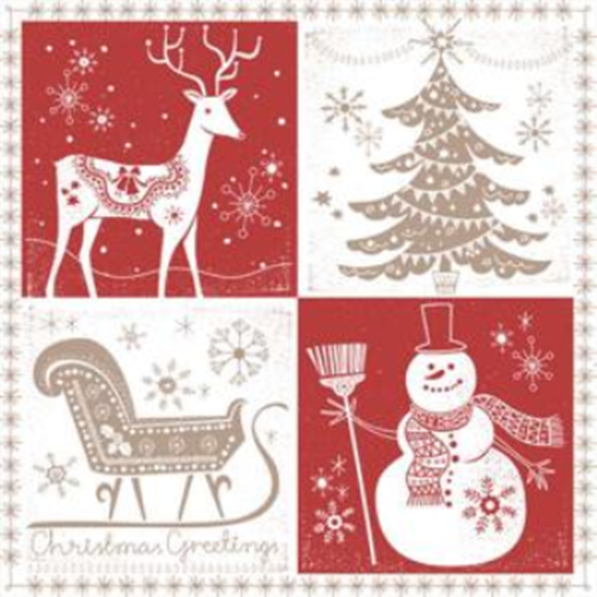 Image sur TABLEWARE - CHRISTMAS PATCHWORK LUNCHEON NAPKINS