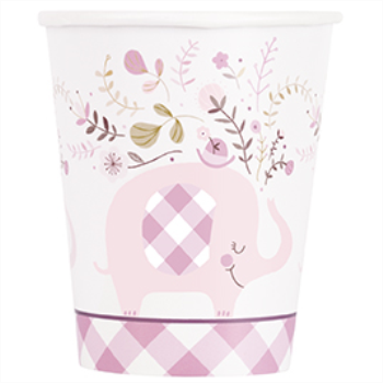 Picture of PINK FLORAL ELEPHANT 9oz CUPS