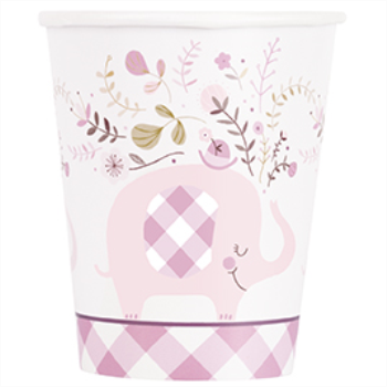 Image de PINK FLORAL ELEPHANT 9oz CUPS