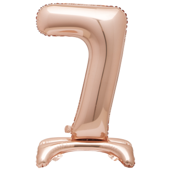 Image sur 30" STANDING NUMBER BALLOON - 7 ROSE GOLD ( AIR FILLED )