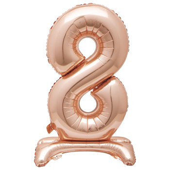 Picture of 30" STANDING NUMBER BALLOON - 8 ROSE GOLD ( AIR FILLED )