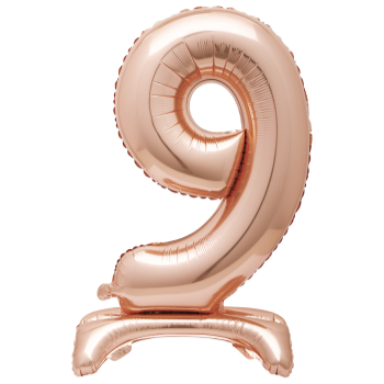 Image de 30" STANDING NUMBER BALLOON - 9 ROSE GOLD ( AIR FILLED )