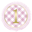 Image de 18" FOIL - 1st BIRTHDAY PINK GINGHAM 