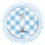 Picture of 18" FOIL - 1st BIRTHDAY BLUE GINGHAM 