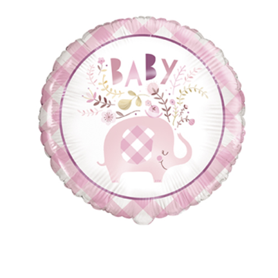 Image sur 18" FOIL - PINK FLORAL ELEPHANT