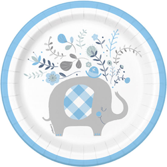 Picture of BLUE FLORAL ELEPHANT 7" PLATES