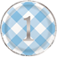 Picture of TABLEWARE - 1st BIRTHDAY BLUE GINGHAM - 9" PLATES