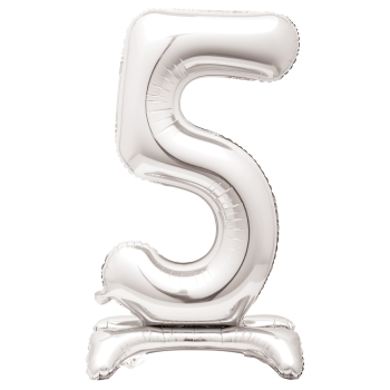 Image de 30" STANDING NUMBER BALLOON - 5 SILVER ( AIR FILLED )