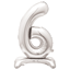 Picture of 30" STANDING NUMBER BALLOON - 6 SILVER ( AIR FILLED )