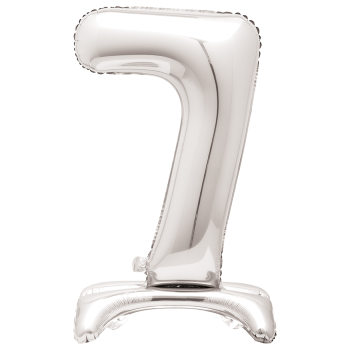 Image de 30" STANDING NUMBER BALLOON - 7 SILVER ( AIR FILLED )