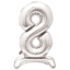 Image de 30" STANDING NUMBER BALLOON - 8 SILVER ( AIR FILLED )