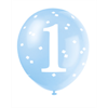 Picture of 12" BALLOONS 1st BIRTHDAY BLUE GINGHAM 