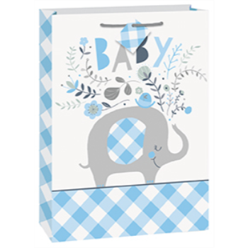 Image de BLUE FLORAL ELEPHANT GIFT BAG - JUMBO