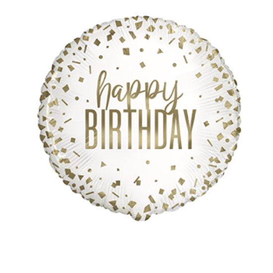 Picture of 18" FOIL - CONFETTI GOLD BIRTHDAY