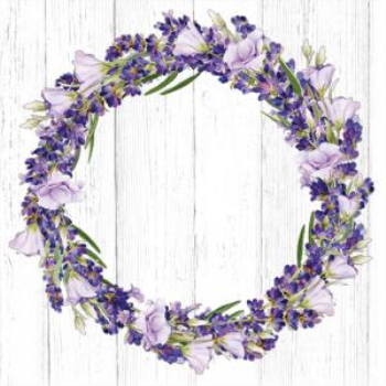 Picture of PURPLE FLORAL WREATH - LUNCHEON NAPKINS